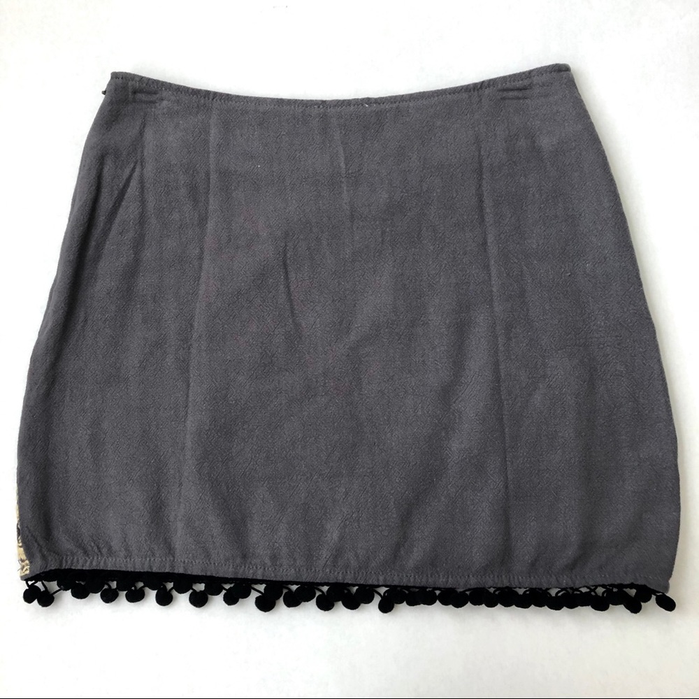 Umgee Embroidered Mini Skirt Gray Size Small - Picture 7 of 9